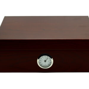 Humidor 30 szál szivar részére, spanyol cédrusfa szivartartó doboz, párásító és külső hygrometer - bordó, Angelo