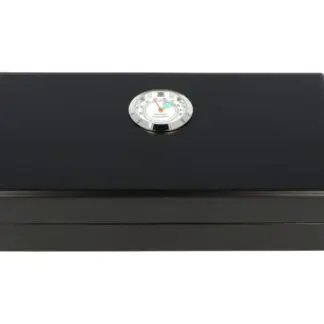 Utazó humidor - fekete cédrusfa szivartartó doboz, párásító, külső hygrométer (19,8x10,9x4,3 cm) - Angelo