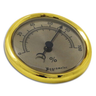 Humidor hygrométer - arany színű, nagy (7,5cm)