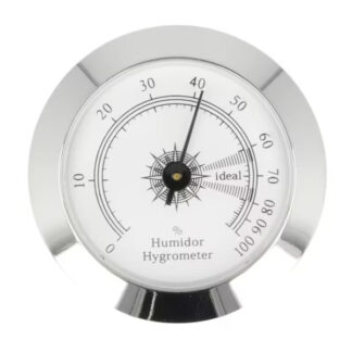 Humidor hygrométer - ezüst színű, fehér hátlappal (5cm)