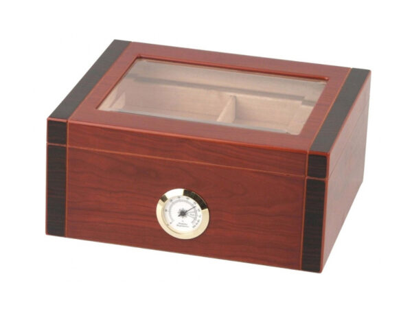 Humidor 40 szivar részére, diófa borítással, üveg tetővel, külső hygrometerrel - Image 3