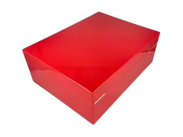 Caseti Paris humidor, spanyol cédrusfa, 80 szivar számára - piros színű, fényes lakkozott - Image 6