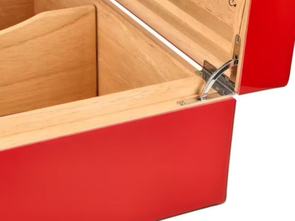 Caseti Paris humidor, spanyol cédrusfa, 80 szivar számára - piros színű, fényes lakkozott - Image 10