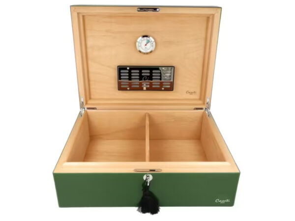 Caseti Paris humidor, spanyol cédrusfa, 80 szivar számára - zöld színű, fényes lakkozott - Image 2