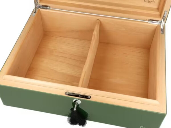 Caseti Paris humidor, spanyol cédrusfa, 80 szivar számára - zöld színű, fényes lakkozott - Image 9
