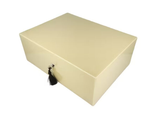 Caseti Paris humidor, spanyol cédrusfa, 80 szivar számára - Bézs színű, fényes lakkozott - Image 5