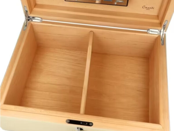 Caseti Paris humidor, spanyol cédrusfa, 80 szivar számára - Bézs színű, fényes lakkozott - Image 9
