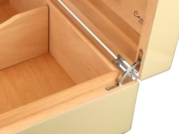 Caseti Paris humidor, spanyol cédrusfa, 80 szivar számára - Bézs színű, fényes lakkozott - Image 10