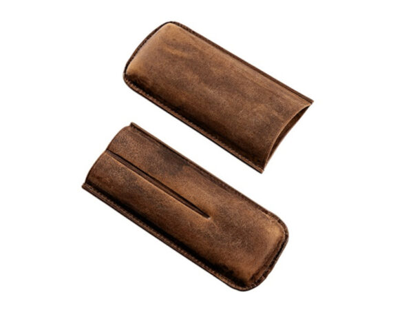 Szivartok 2 szál Robusto szivar részére - bivalybőr, antik barna (17cm) - Image 2