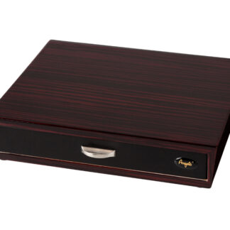 Humidor 30 szál szivar részére, bordó cédrusfa szivar doboz, fiókos, párásítóval, hygrométerrel
