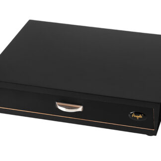 Humidor 30 szál szivarnak, fiókos cédrusfa szivar tároló doboz, párásítóval, hygrométerrel - fekete, Angelo