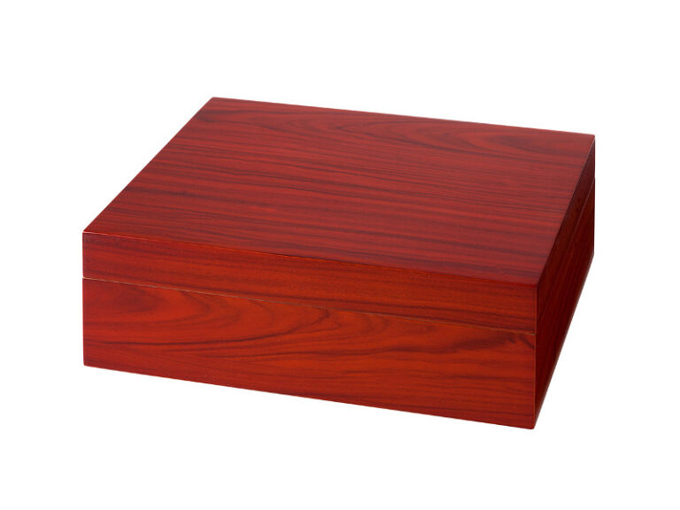 Humidor 50 szál szivar részére, cédrusfa szivar doboz, párásítóval, hygrométerrel - bubingafa, Angelo