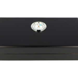 Utazó humidor - fekete cédrusfa szivartartó doboz, párásító, külső hygrométer (19,8x10,9x4,3 cm) - Angelo
