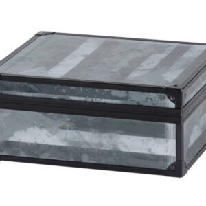 Humidor 40 szál szivar részére, szürke, fémvázas cédrusfa szivar doboz, párásítóval, hygrométerrel - Angelo