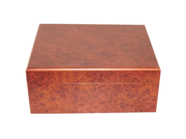 Humidor 40 szivar részére, gyökérmintás szivar tároló doboz, hygrométer, párásító + AJÁNDÉK szett! - Image 2