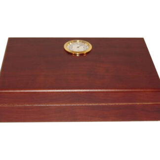 Utazó humidor - cédrusfa szivartartó doboz, párásítóval és külső hygrométerrel - barna (19x13cm)