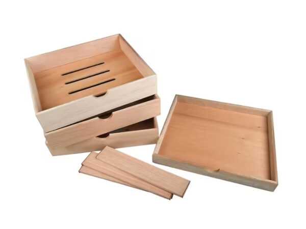 Humidor szekrény 80 szivar részére, 4 fiókkal, külső higrométer, üveg ajtós - barna, Angelo - Image 6