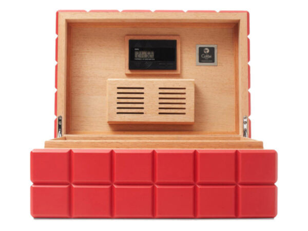 Colibri Heritage Luxus humidor 100-150 szál szivar részére, cédrus szivar tároló doboz, hygrométerrel, párásítóval - tűzpiros - Image 5