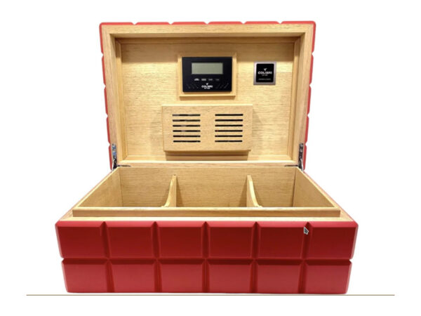 Colibri Heritage Luxus humidor 100-150 szál szivar részére, cédrus szivar tároló doboz, hygrométerrel, párásítóval - tűzpiros - Image 2