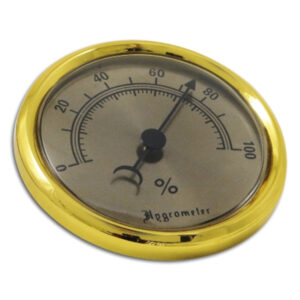 Humidor hygrométer - arany színű, nagy (7,5cm)