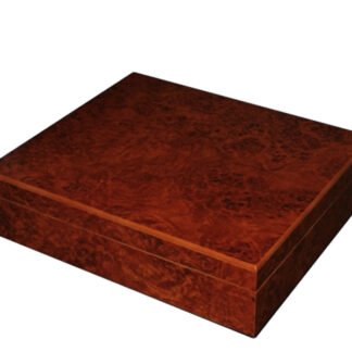 Humidor 25 szál szivarnak, gyökérmintás barna színű, párásítóval