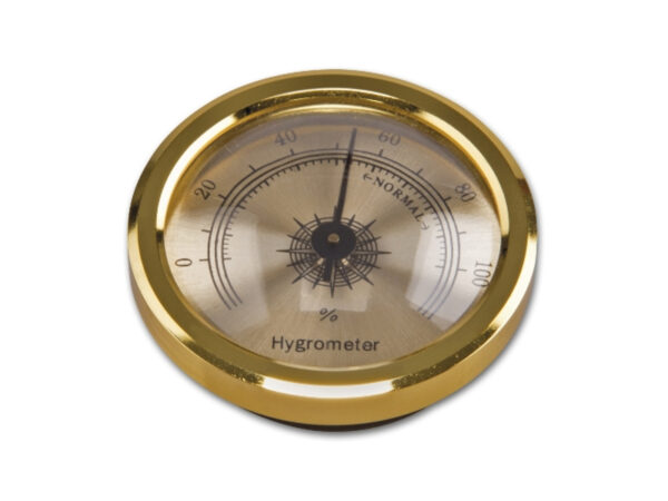 Humidor hygrométer - arany színű (4,5cm)