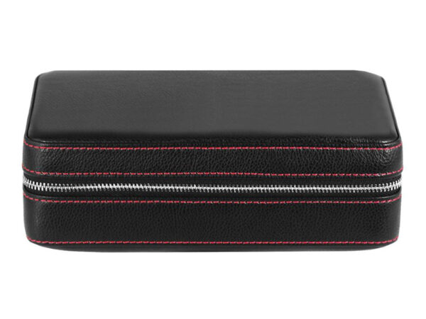 Utazó humidor 4 szál szivarhoz - cédrusfa szivartartó doboz, fekete bőr (20x13cm) - Achenty! - Image 4