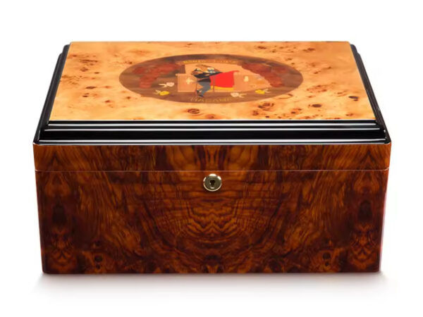 Luxus Humidor 60-80 szál szivar részére, Habana spanyol cédrusfa szivar doboz, párásítóval, hygrométerrel - Image 5