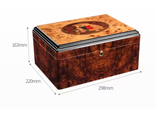 Luxus Humidor 60-80 szál szivar részére, Habana spanyol cédrusfa szivar doboz, párásítóval, hygrométerrel - Image 6