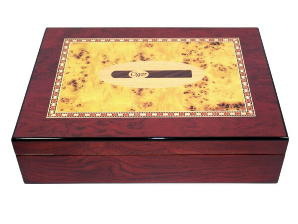 Achenty! Humidor 30 szivar részére, cédrusfa szivartartó doboz, szivar-díszítéssel - Image 2
