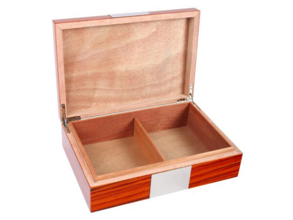 Achenty! Humidor 40 szivar részére, spanyol cédrusfa szivardoboz, ezüst dekorációval - barna - Image 2