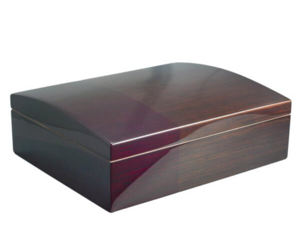 Humidor 40 szál szivar részére, ívelt szivartartó doboz, párásítóval - barna, Achenty!