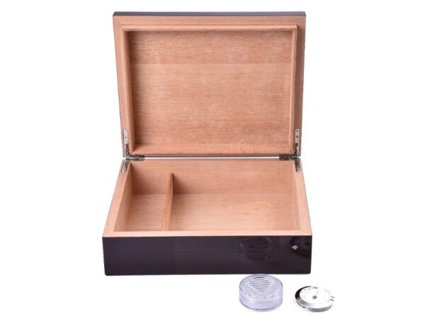 Humidor 40 szál szivar részére, ívelt szivartartó doboz, párásítóval - barna, Achenty! - Image 2