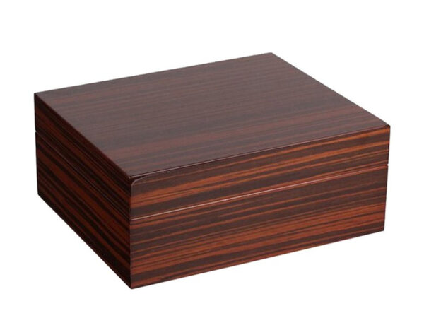 Humidor 40 szál szivar részére, spanyol cédrusfa, párásító, hygrometer - Ébenfa, Achenty!