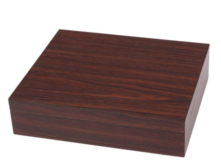 Humidor 30 szál szivar részére, szivartartó doboz, párásítóval, hygrometerrel - barna dió-dekor, Achenty!