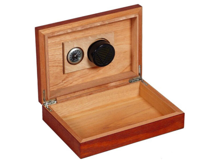Achenty! Humidor 30 szál szivar részére, szivartartó doboz, párásítóval, hygrometerrel - világosbarna - Image 2