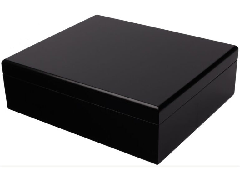 Humidor 30 szál szivar részére, cédrusfa szivar tároló doboz, párásítóval, hygrométerrel - fekete + AJÁNDÉK szett! - Image 2