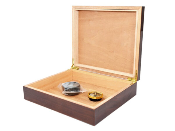Achenty! Humidor 30 szál szivarnak, cédrusfa szivar tároló doboz, párásító, hygrométer - bordó - Image 2