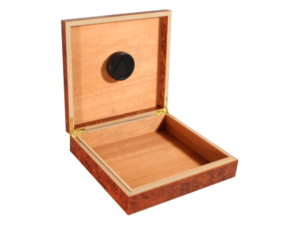 Humidor 20 szál szivar részére - spanyol cédrusfa szivar tároló doboz, párásítóval - bruyere-mintás - Image 2