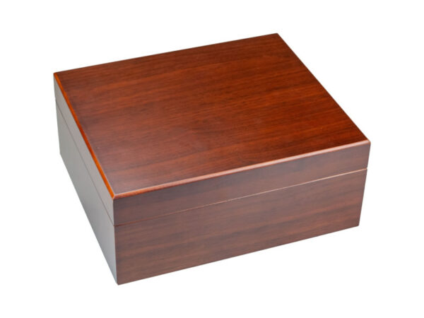 Humidor 40 szál szivar részére, barna, spanyol cédrusfa, párásító, hygrometer - Achenty!