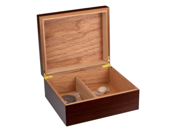 Humidor 40 szál szivar részére, barna, spanyol cédrusfa, párásító, hygrometer - Achenty! - Image 2