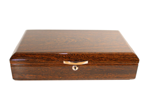 Exkluzív Humidor 60 szál szivar részére, spanyol cédrusfa szivar tároló doboz, párásító, hygrométer - íves - Image 5