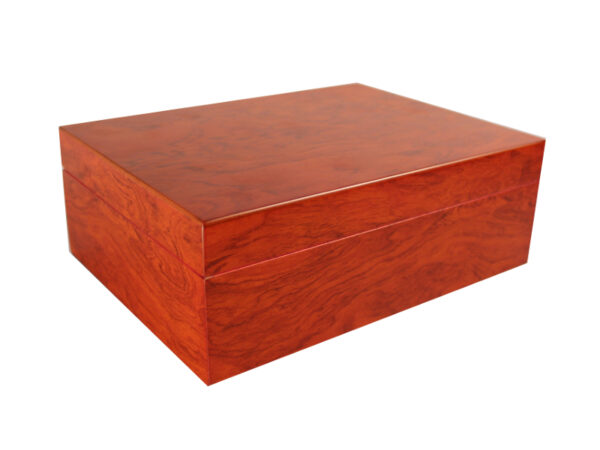 Humidor 30 szivar részére, VILÁGOSbarna színű szivar tároló doboz, hygrométer, párásító + AJÁNDÉK szett! - Image 2