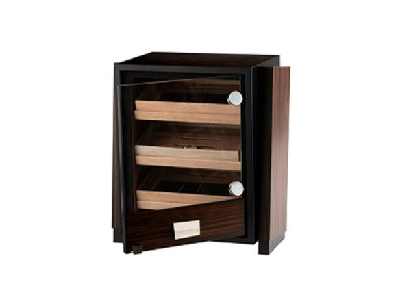 Humidor szekrény 80 szivar részére, négyszögletes szivartartó szekrény, üveg ajtóval - barna - Image 2