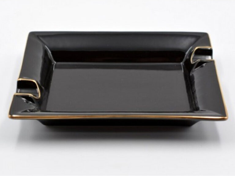 Szivar hamutartó - fekete porcelán - Image 4