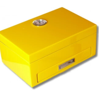 Humidor 10 szál szivar részére - sárga + SZETT!