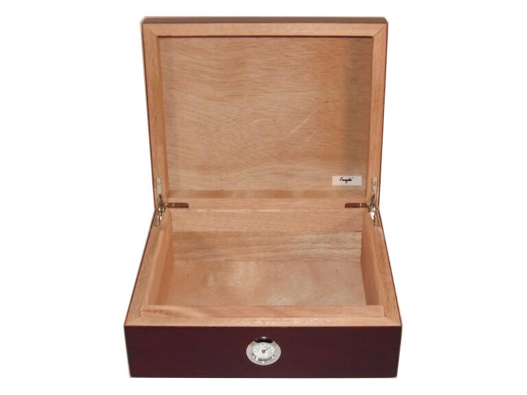 Humidor 40 szál szivar részére, cédrusfa, párásítóval, külső hygrométerrel - mahagóni - Image 3