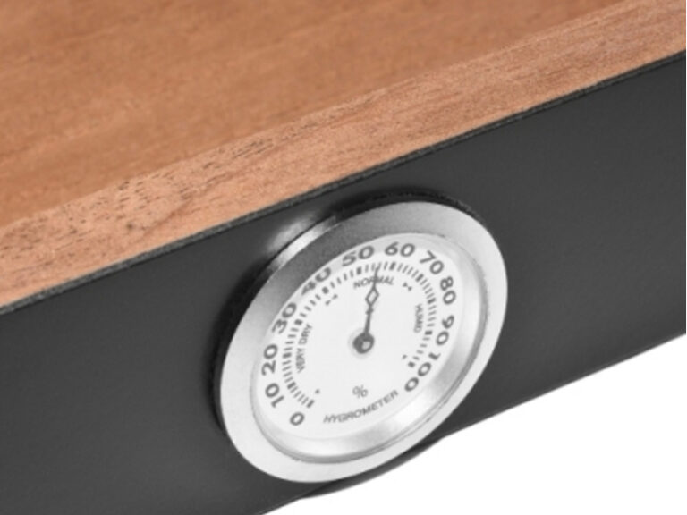 Humidor 30 szál szivar részére, cédrusfa szivar doboz, üvegtetős, párásítóval, hygrométerrel - ébenfa - Image 5