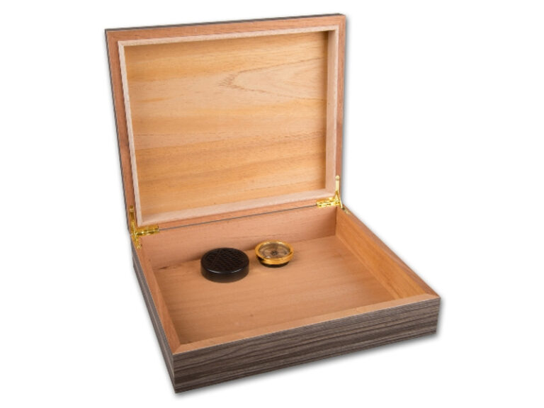 Humidor 30 szál szivar részére, zebracsíkos szivartartó doboz, párásító és belső hygrometer - Achenty! - Image 7