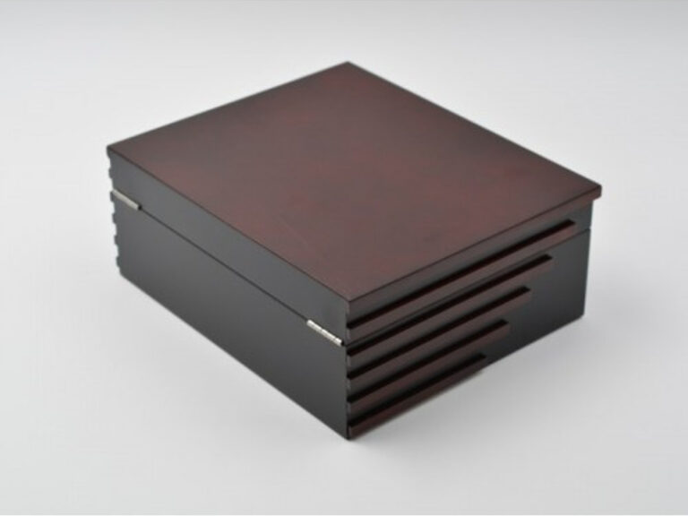 Humidor 40 szál szivarnak, fekete-cseresznye színű, cédrusfa szivar doboz, párásítóval és külső hygrometerrel - Image 5